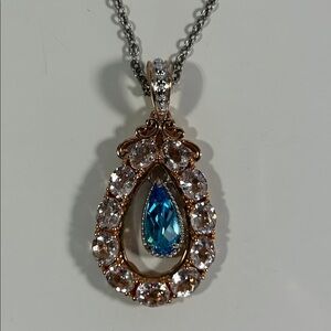 NWOT Gems En Vogue Sterling Silver Palladium Genuine Gemstone Designer Necklace